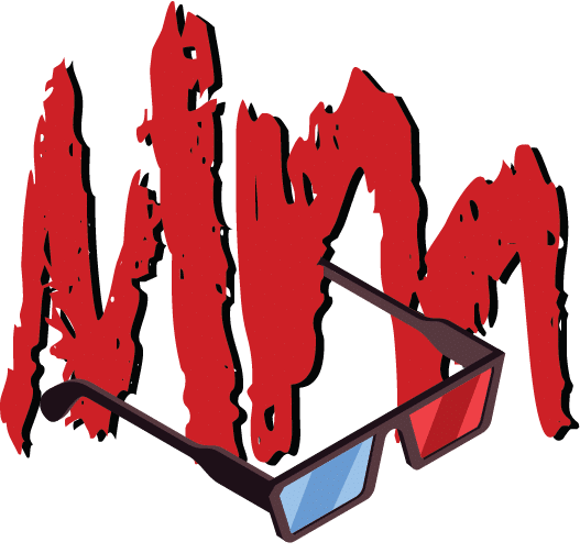 Mattmovies logo comprising two letter Ms and a pair of retro 3d glasses