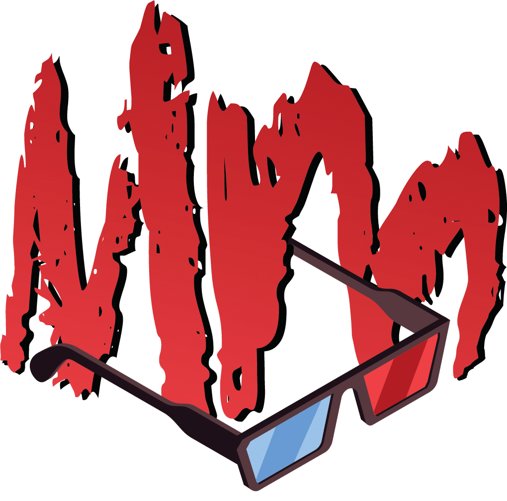 MattaMovies logo in red with 3D glasses.